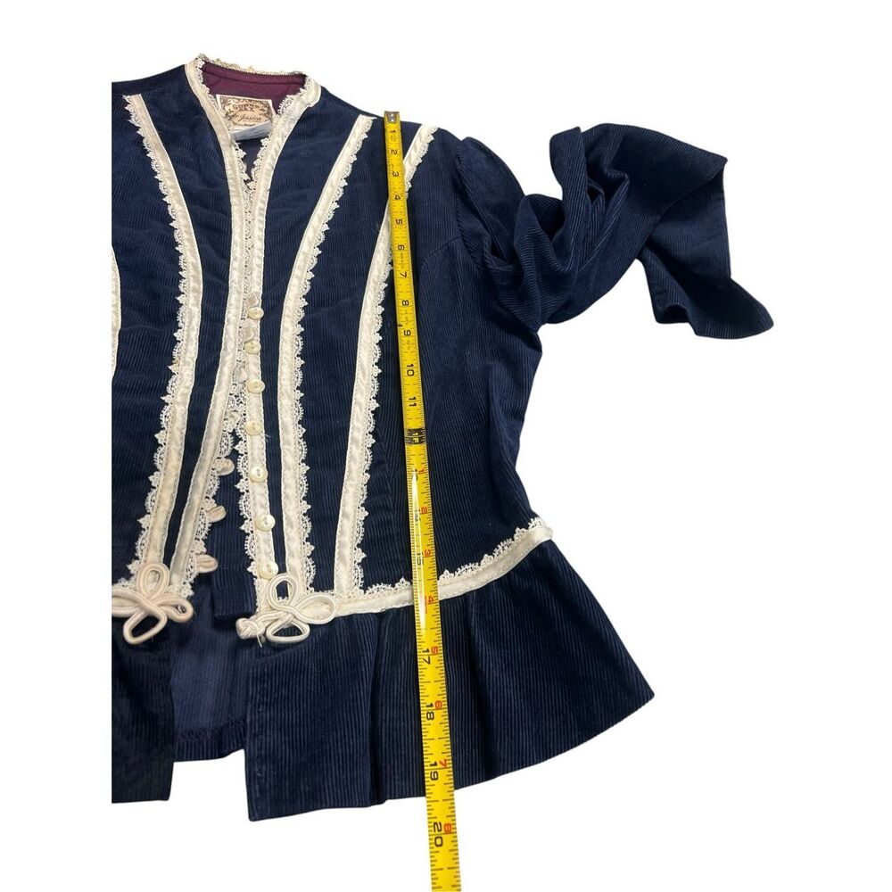 Gunne Sax vintage 70’s prairie Victorian velvet romantic  jacket 7 regancycore - Picture 7 of 8